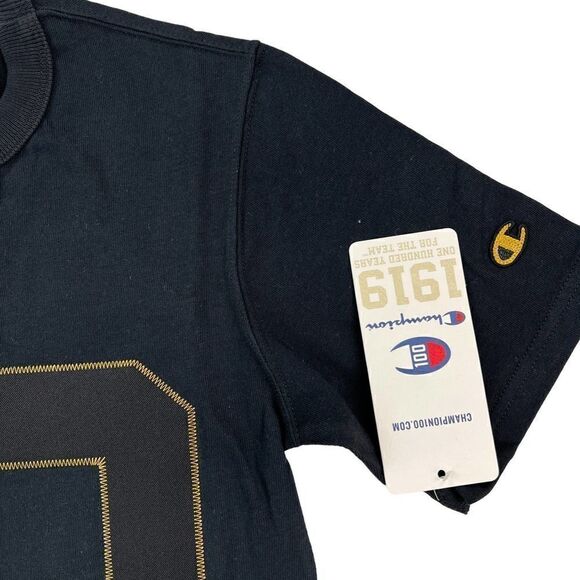 New Champion Men US XS Black T-Shirt Century Collection Short Sleeve Decoration - Picture 4 of 9